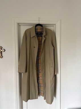 Vintage Burberrys London Raincoat 54 REG Made in England Nova Check Trench Coat